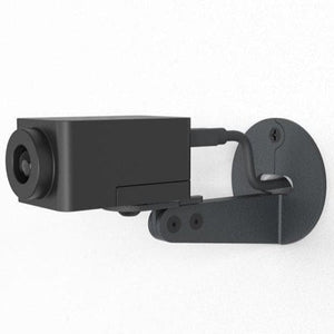 Heckler Eyeline Camera Mount positioning cameras perfectly between dual displays for telepresence.