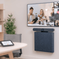 The compact Heckler AV Credenza Mini aligns with existing power and data points for seamless tech integration.