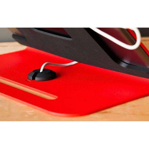 Heckler PivotTack with integrated cable groove and padlock support for tamper-resistant installation.