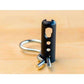 Heckler PivotTack securing Windfall Stand to table surface with hidden under-counter lock system.