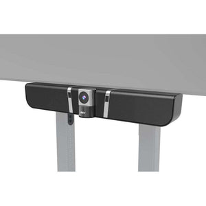 Heckler AV Cart Bracket with plug-and-play AVer VB342 camera and microphone array for huddle rooms.