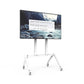 Modular and sturdy rolling AV cart designed for easy transport and seamless integration in modern workplaces.