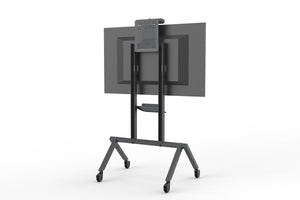 Modular AV Cart with height-adjustable mounts, sturdy casters, and built-in cable management for clean presentations.