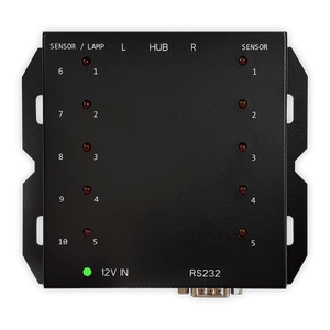 Qbic smart hybrid hub with RJ45 ports for lamp and sensor integration.