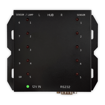 Qbic smart hybrid hub with RJ45 ports for lamp and sensor integration.