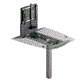 Modern meeting table with built-in cable management and display mount, ideal for real estate and client presentations.