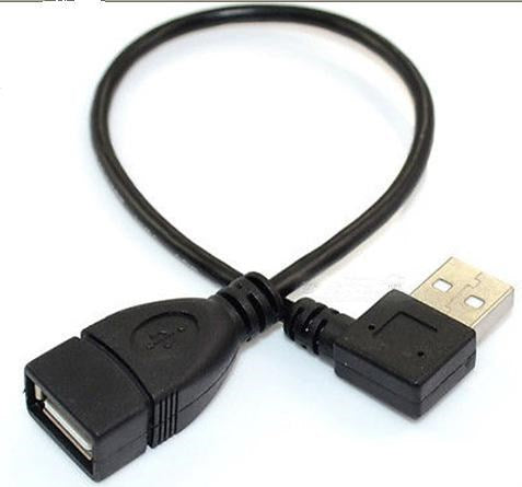 Black Right Angled 25cm USB Charging Cable